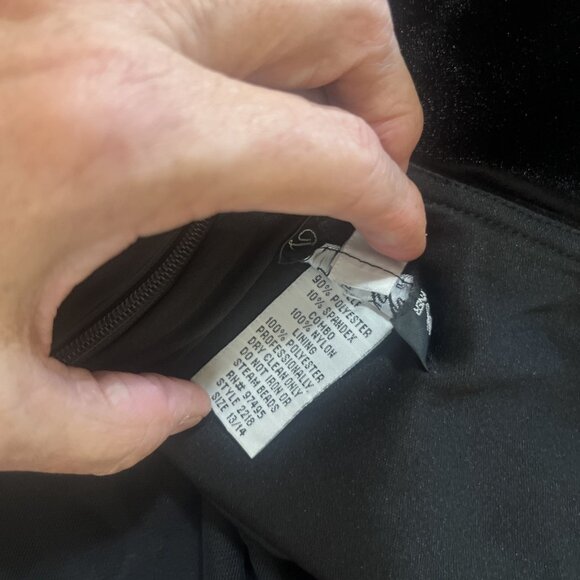 VTG Y2K Dave Johnny Dress Womens 13/14 Black Velvet Beaded Sexy Back Whimsigoth - Picture 10 of 10